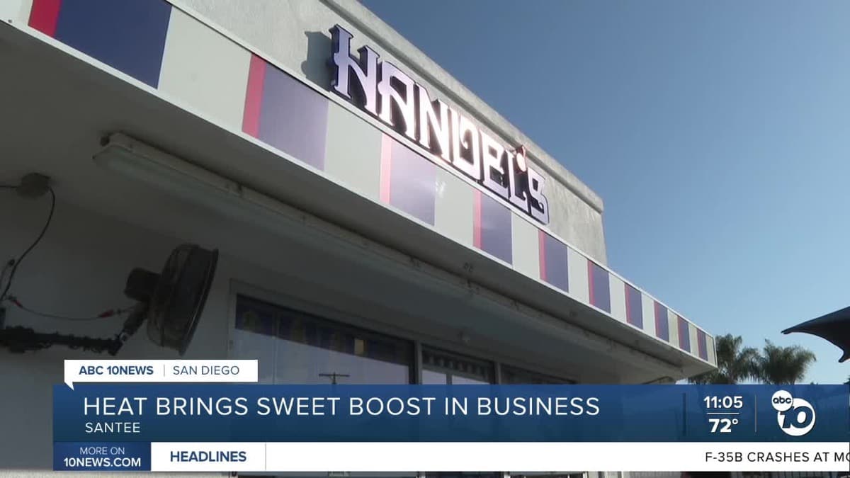 Santee Ice Cream Shop Sees Heat-Wave Rush as Inland Temperatures Climb