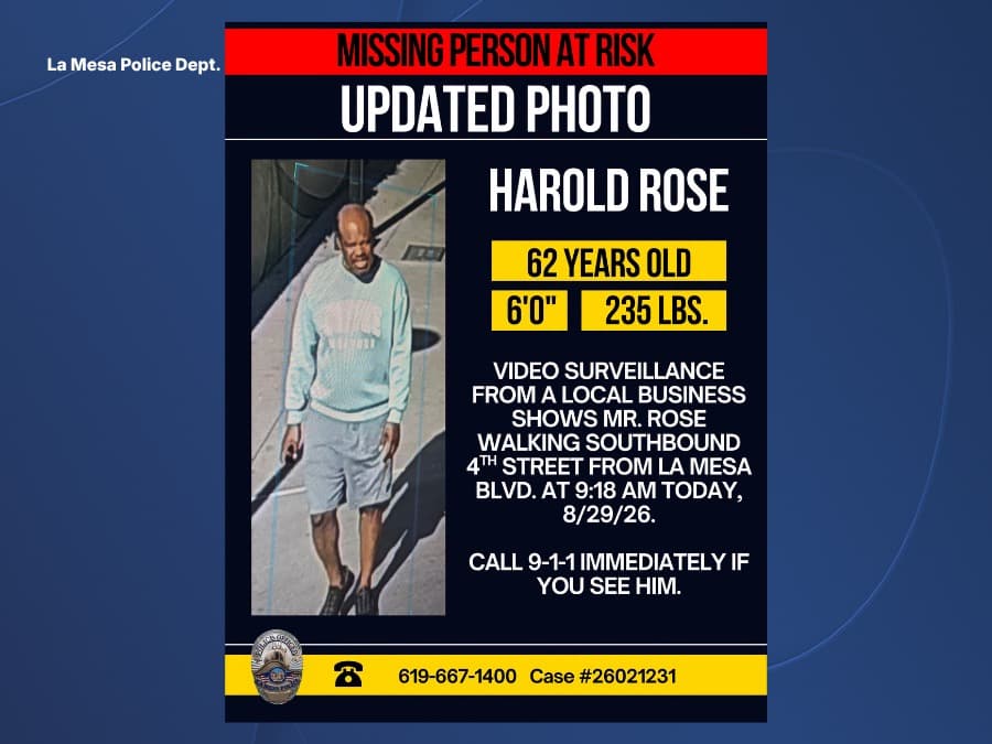 Silver Alert Issued for Missing At-Risk La Mesa Man