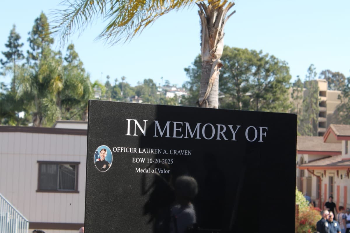 La Mesa Honors Fallen Officer Lauren Craven on Department Monument