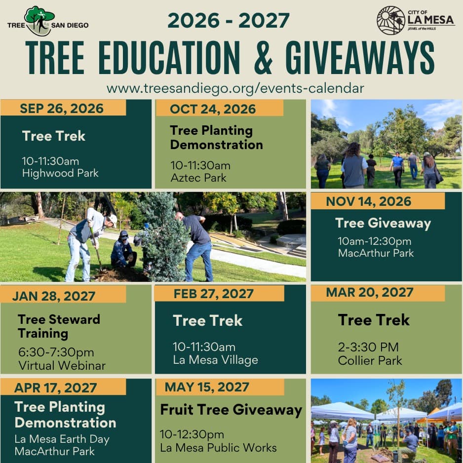 La Mesa Plans Free Tree Workshop and Giveaway for Residents