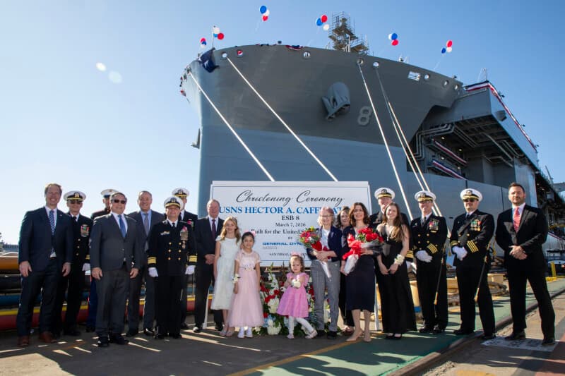 Navy Christens Final Expeditionary Sea Base Ship at San Diego Shipyard, Named for Korean War Medal of Honor Hero