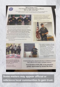 Sheriff Warns Residents About Donation Mailers for Law Enforcement Gear